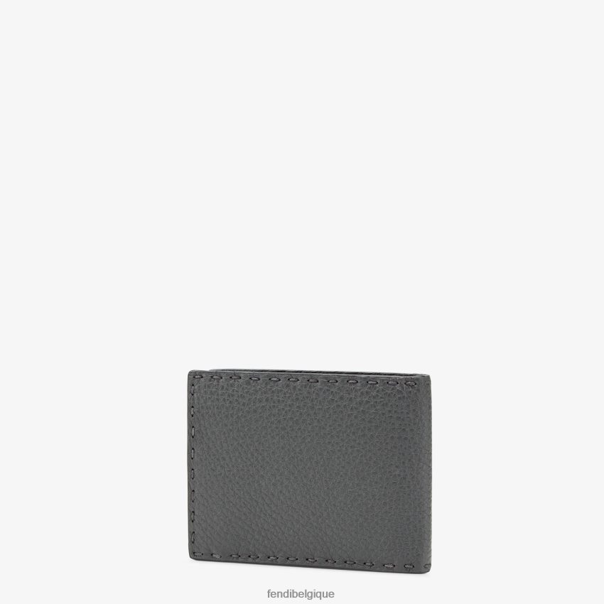 accessoires Fendi portefeuille à deux volets en cuir gris hommes 8X8J2J2680 Fendi Sac