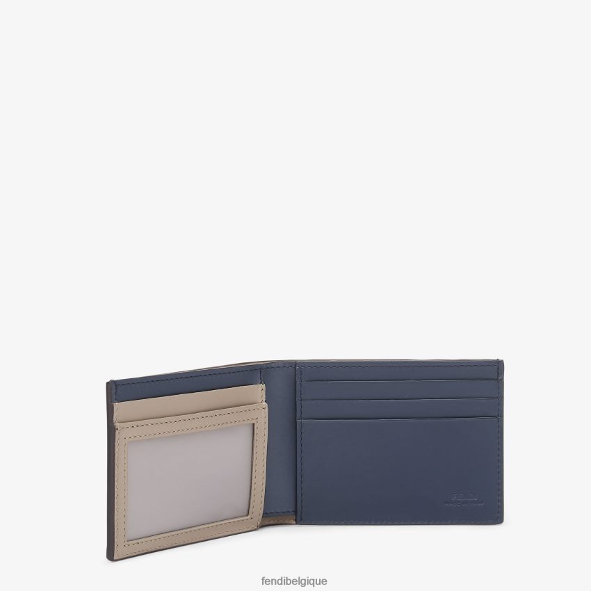 accessoires Fendi portefeuille à deux volets en cuir shadow us dollar bleu hommes 8X8J2J2650 Fendi Sac