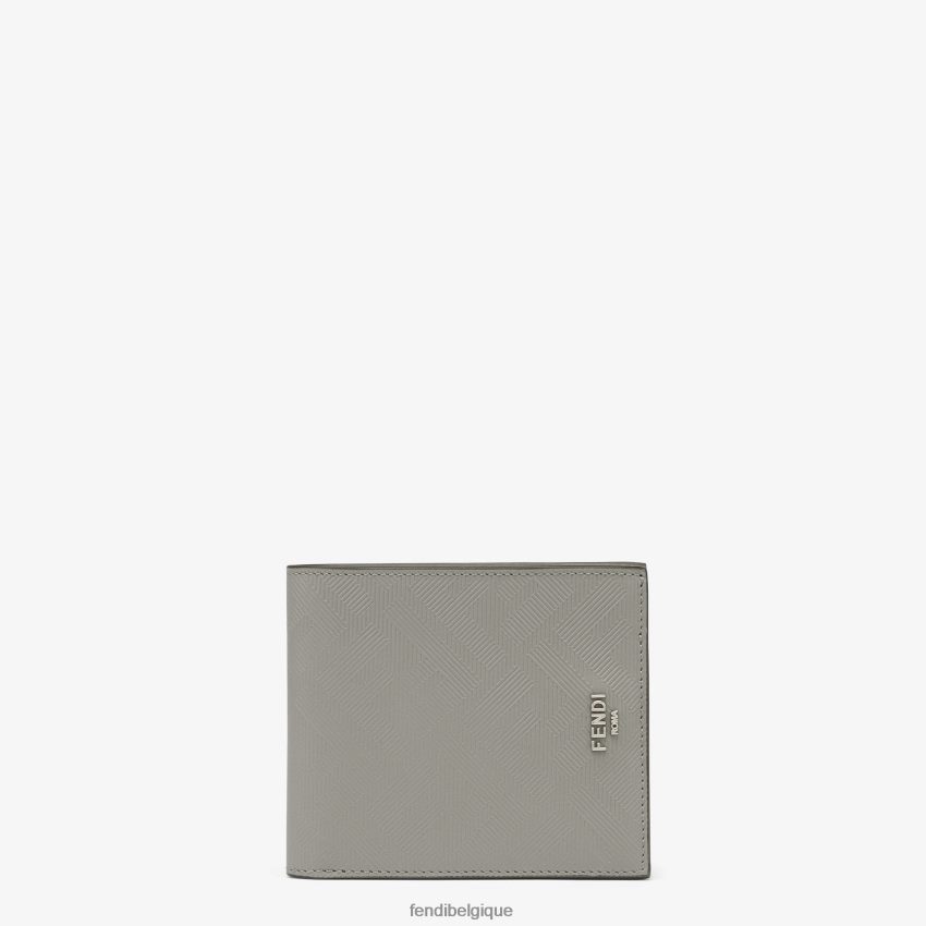 accessoires Fendi portefeuille à deux volets en cuir tourterelle gris hommes 8X8J2J2581 Fendi Sac