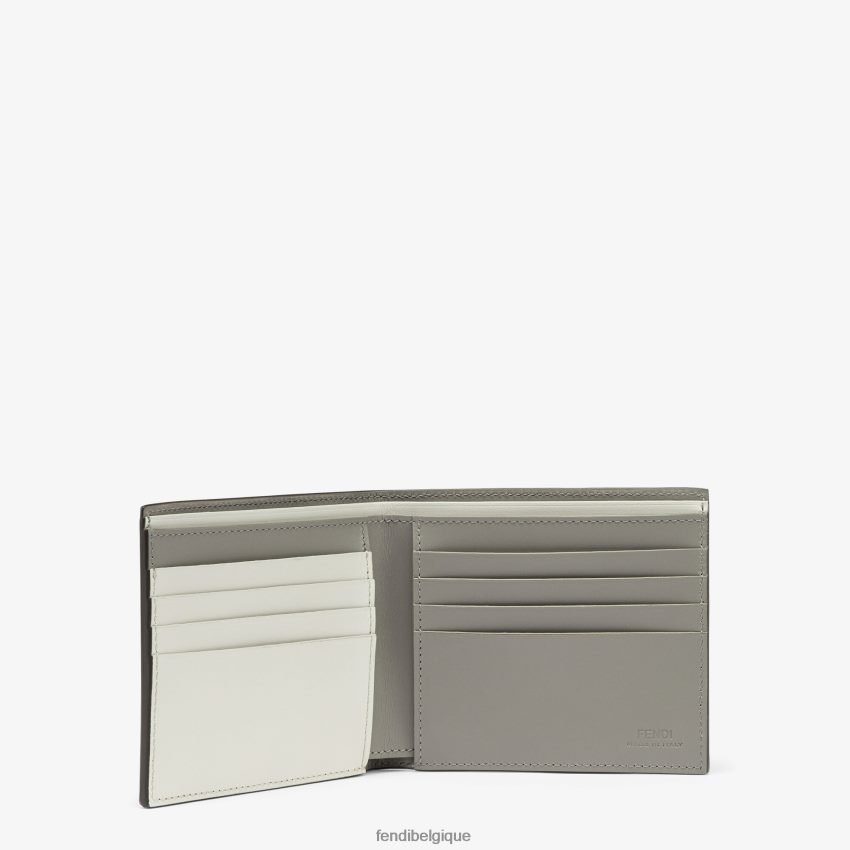accessoires Fendi portefeuille à deux volets en cuir tourterelle gris hommes 8X8J2J2581 Fendi Sac