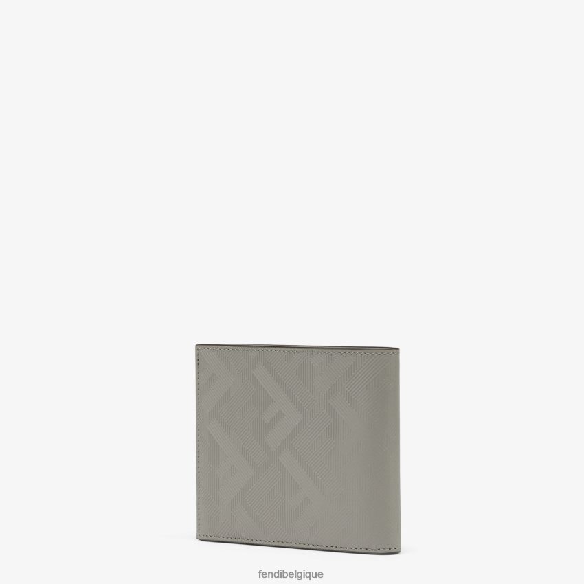 accessoires Fendi portefeuille à deux volets en cuir tourterelle gris hommes 8X8J2J2581 Fendi Sac