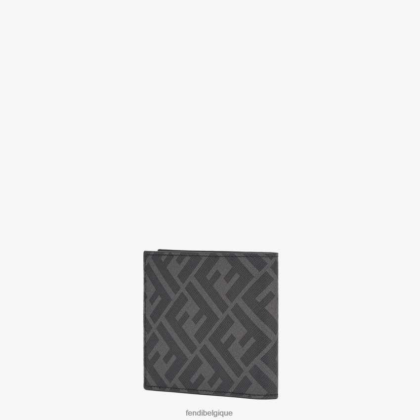 accessoires Fendi portefeuille à deux volets en tissu gris hommes 8X8J2J2576 Fendi Belgique