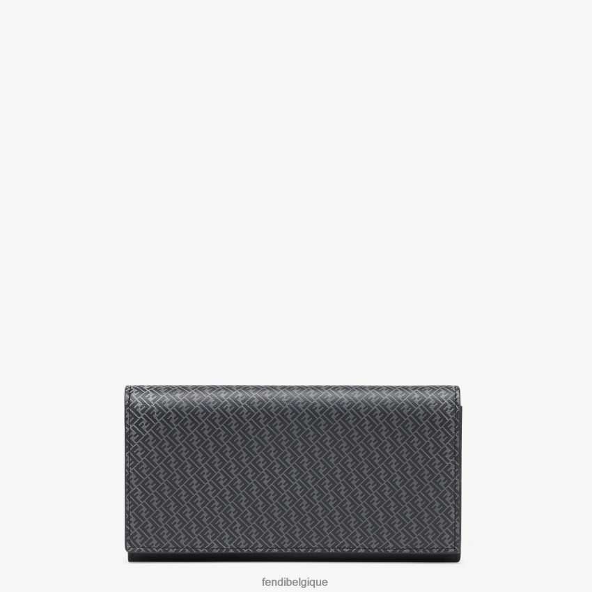 accessoires Fendi portefeuille en cuir continental noir hommes 8X8J2J2659 Fendi Sac