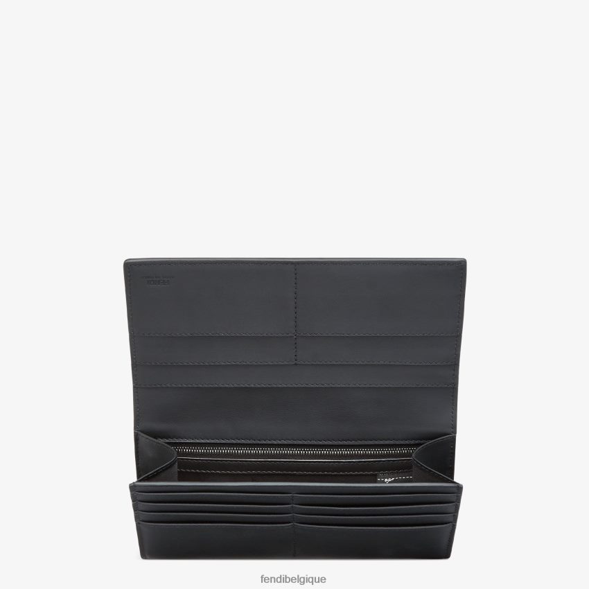 accessoires Fendi portefeuille en cuir continental noir hommes 8X8J2J2659 Fendi Sac