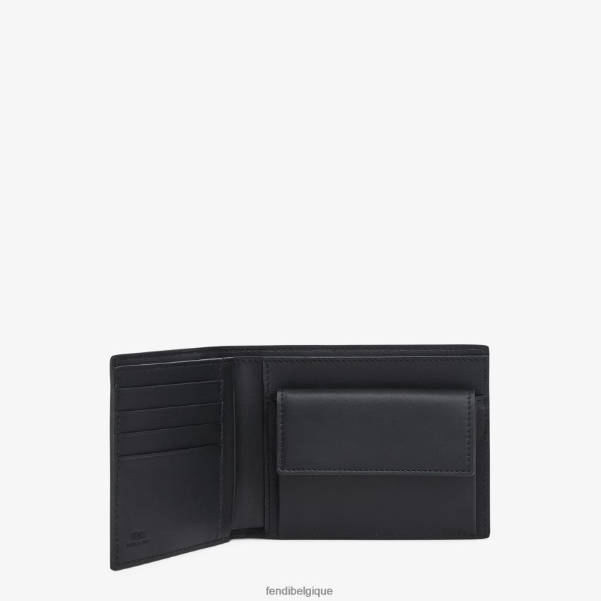 accessoires Fendi portefeuille en cuir à deux volets noir hommes 8X8J2J2663 Fendi Belgique
