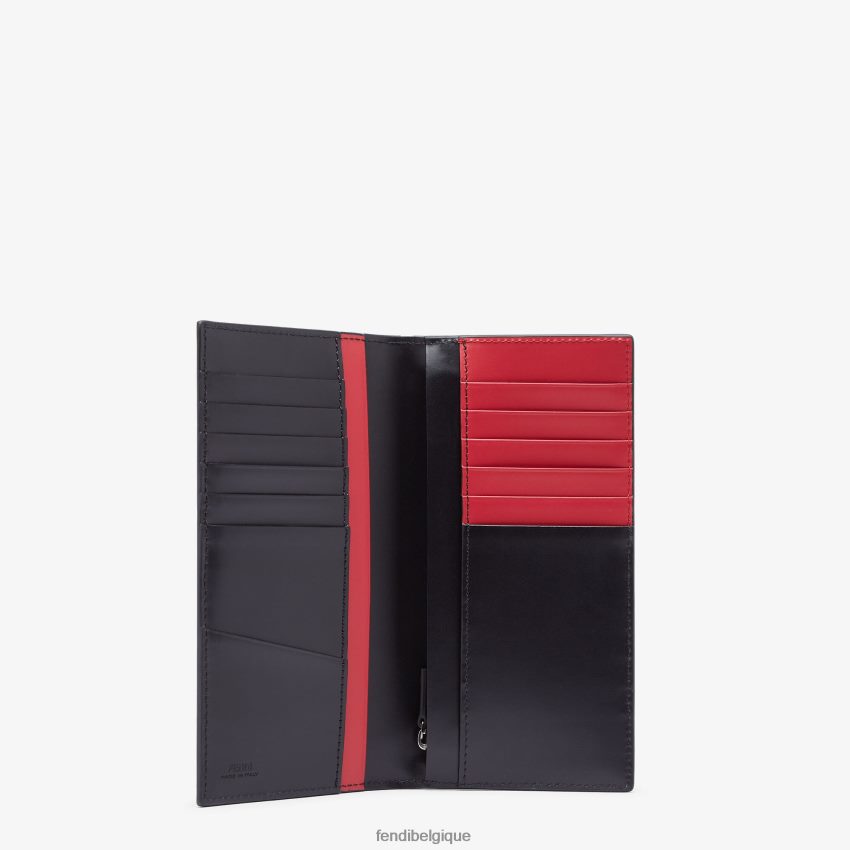accessoires Fendi portefeuille en cuir ombre noir hommes 8X8J2J2638 Fendi Sac