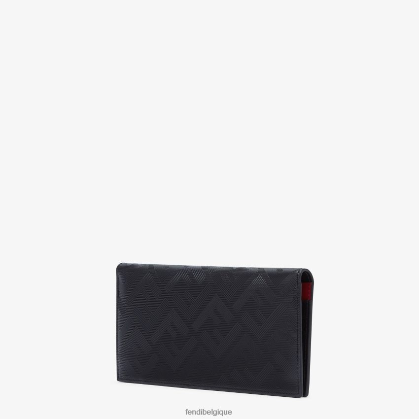 accessoires Fendi portefeuille en cuir ombre noir hommes 8X8J2J2638 Fendi Sac