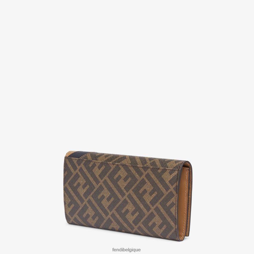 accessoires Fendi portefeuille en tissu brun hommes 8X8J2J2587 Fendi Sac