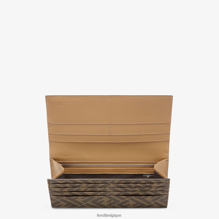 accessoires Fendi portefeuille en tissu brun hommes 8X8J2J2587 Fendi Sac