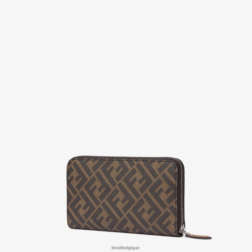 accessoires Fendi portefeuille en tissu brun hommes 8X8J2J2588 Fendi Belgique