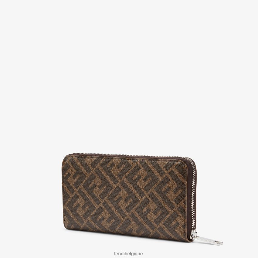 accessoires Fendi portefeuille en tissu brun hommes 8X8J2J2593 Fendi Sac