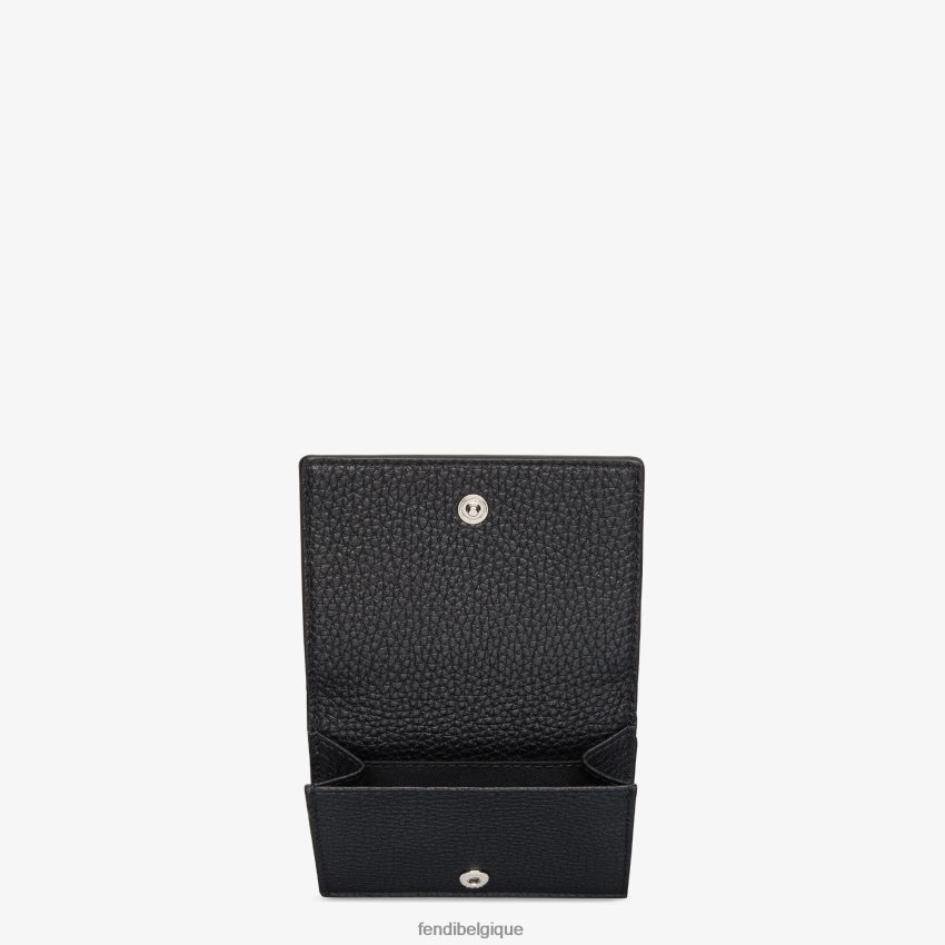 accessoires Fendi portefeuille à trois volets en cuir noir hommes 8X8J2J2666 Fendi Belgique