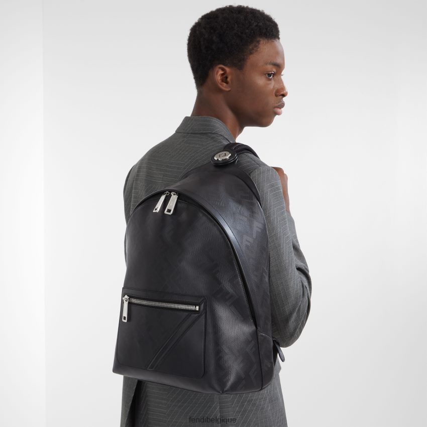 accessoires Fendi sac à dos en cuir noir hommes 8X8J2J1798 Fendi Sac
