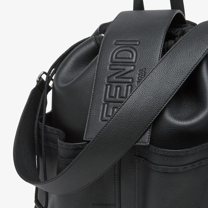 accessoires Fendi sac à dos en cuir noir hommes 8X8J2J1837 Fendi Sac