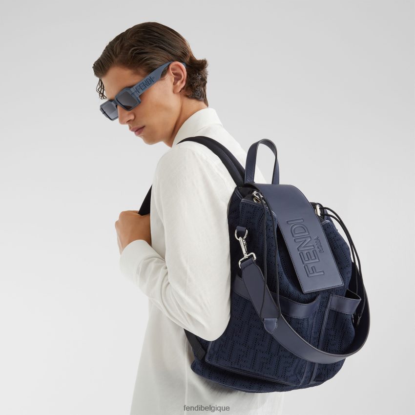 accessoires Fendi sac à dos en jersey ff bleu hommes 8X8J2J1849 Fendi Sac