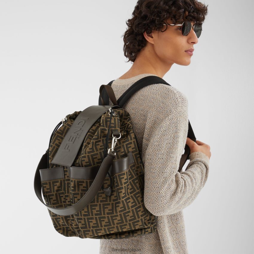 accessoires Fendi sac à dos en tissu jacquard ff multicolore hommes 8X8J2J1874 Fendi Belgique