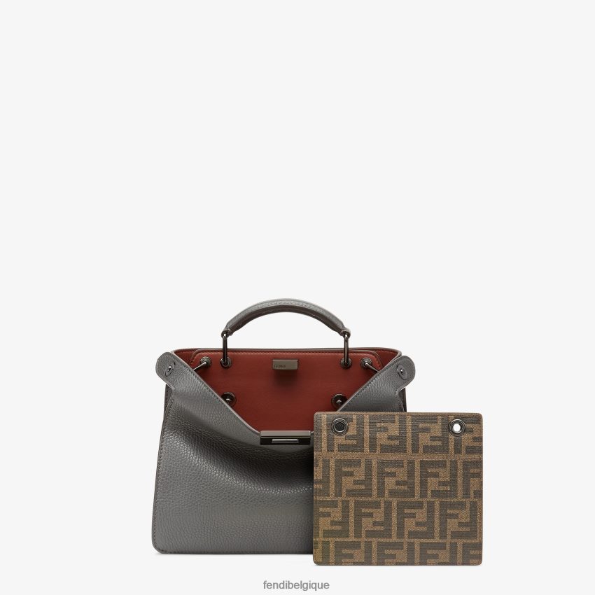 accessoires Fendi Peekaboo iseeu mini sac en cuir gris hommes 8X8J2J1824 Fendi Lunette De Soleil