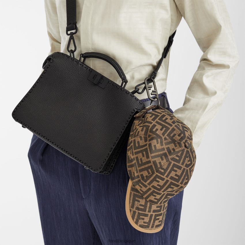 accessoires Fendi Peekaboo iseeu mini sac en cuir noir hommes 8X8J2J1823 Fendi Belgique