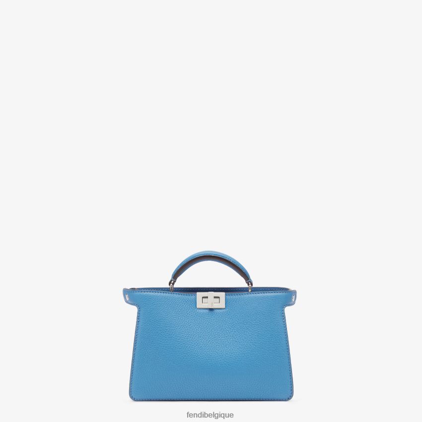 accessoires Fendi Peekaboo iseeu xcross sac en cuir bleu hommes 8X8J2J1795 Fendi Sac
