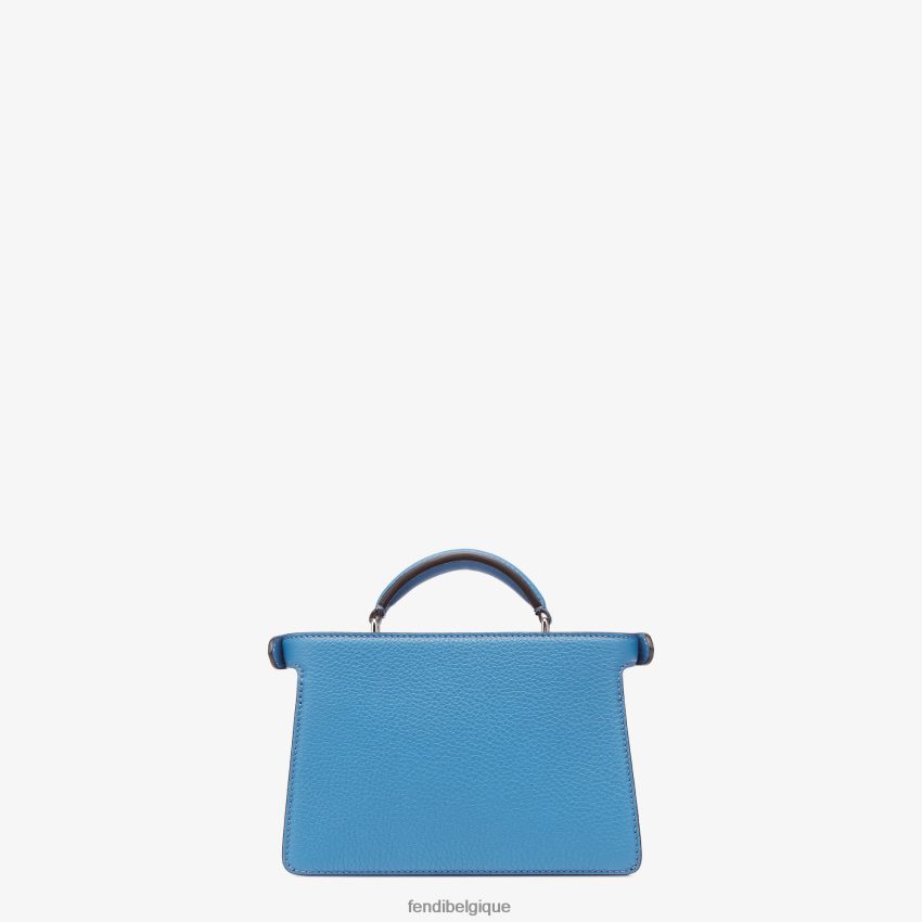 accessoires Fendi Peekaboo iseeu xcross sac en cuir bleu hommes 8X8J2J1795 Fendi Sac