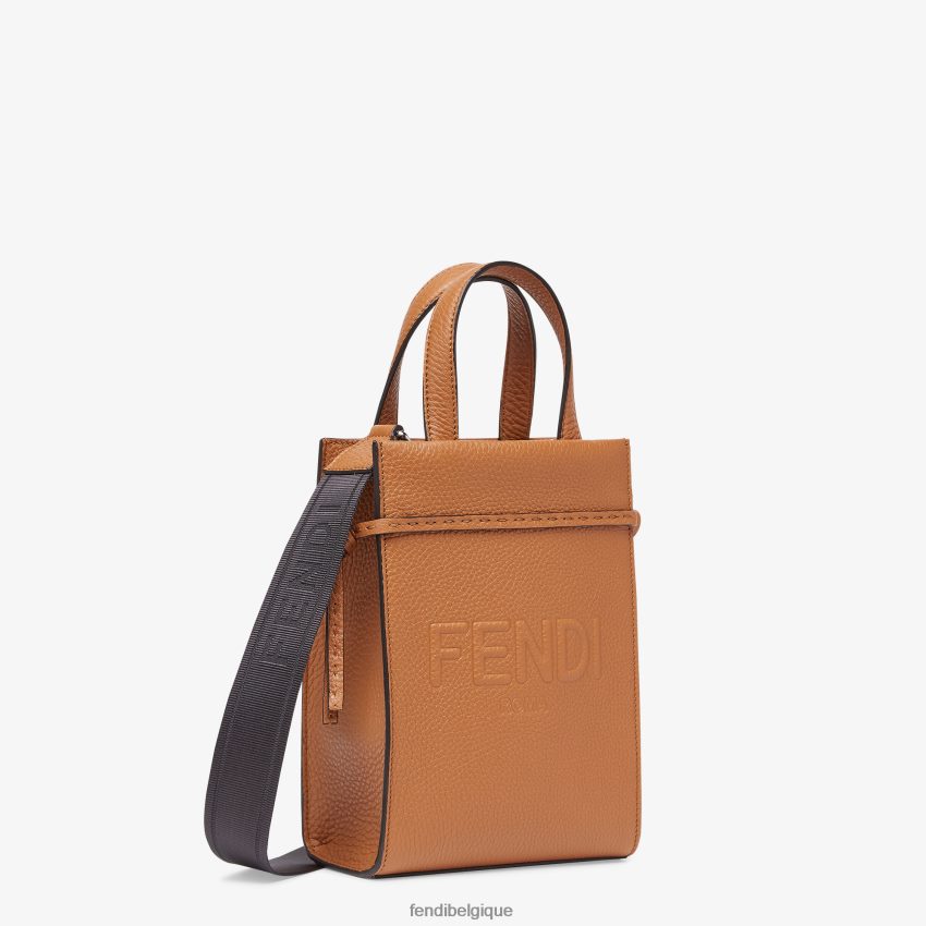 accessoires Fendi mini sac en cuir go to shopper brun hommes 8X8J2J1871 Fendi Belgique