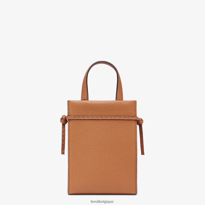 accessoires Fendi mini sac en cuir go to shopper brun hommes 8X8J2J1871 Fendi Belgique