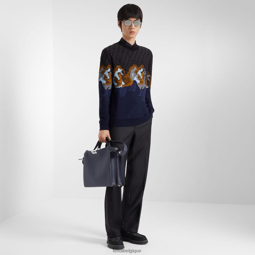 accessoires Fendi peekaboo iseeu sac en cuir moyen bleu hommes 8X8J2J1833 Fendi Lunette De Soleil