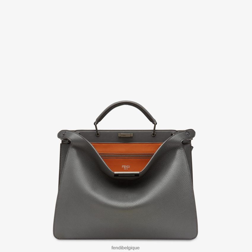 accessoires Fendi peekaboo iseeu sac en cuir moyen gris hommes 8X8J2J1816 Fendi Sac