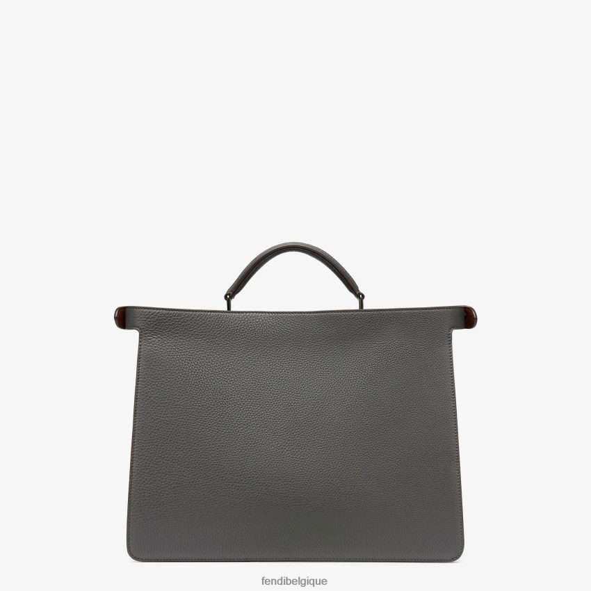 accessoires Fendi peekaboo iseeu sac en cuir moyen gris hommes 8X8J2J1816 Fendi Sac