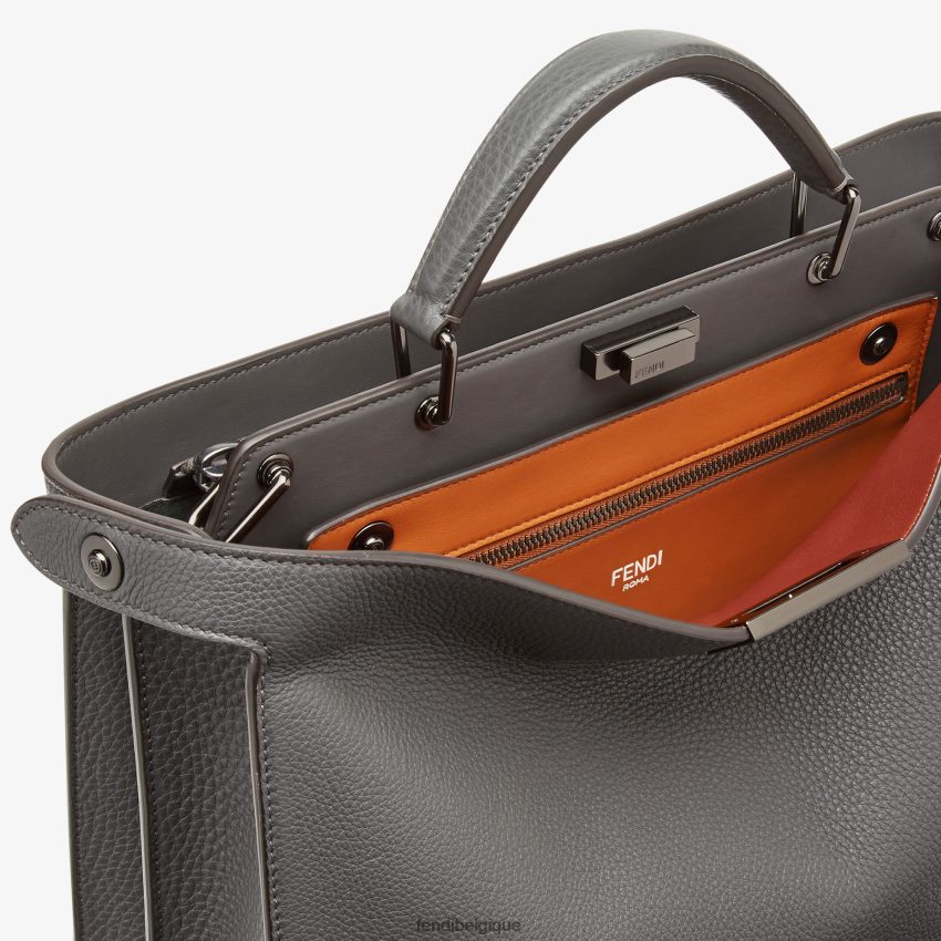 accessoires Fendi peekaboo iseeu sac en cuir moyen gris hommes 8X8J2J1816 Fendi Sac