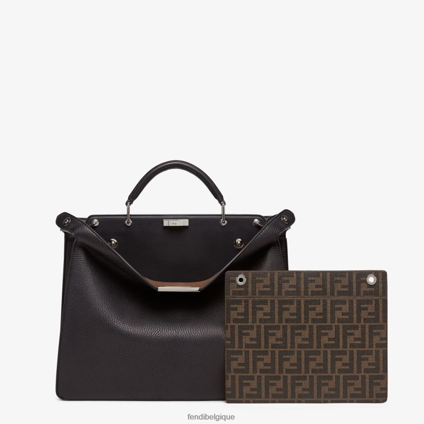 accessoires Fendi peekaboo iseeu sac en cuir moyen noir hommes 8X8J2J1817 Fendi Belgique