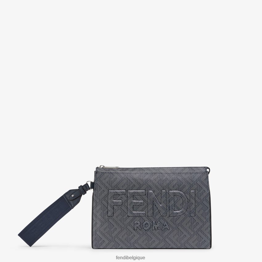 accessoires Fendi pochette en cuir à imprimé ff rayé multicolore hommes 8X8J2J1792 Fendi Sac