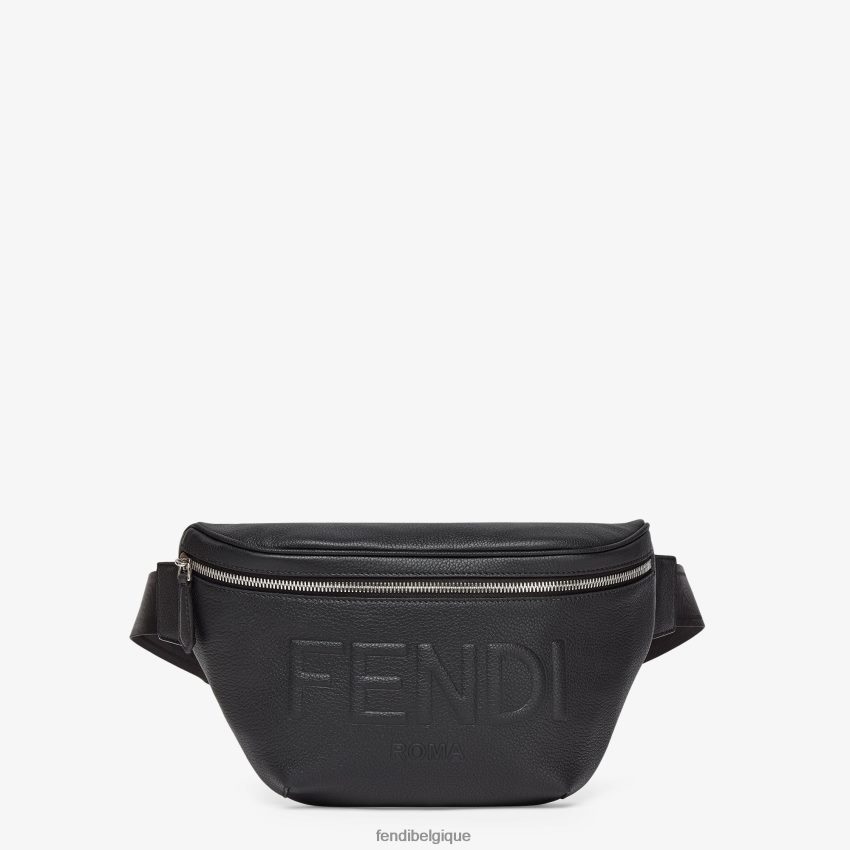 accessoires Fendi sac ceinture en cuir noir hommes 8X8J2J1840 Fendi Sac