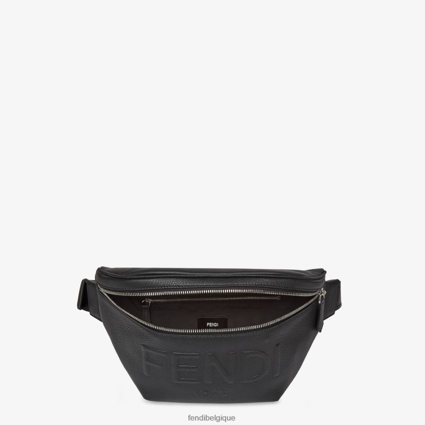 accessoires Fendi sac ceinture en cuir noir hommes 8X8J2J1840 Fendi Sac