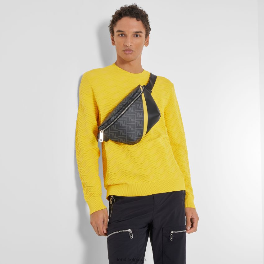 accessoires Fendi sac ceinture en tissu gris hommes 8X8J2J1858 Fendi Sac