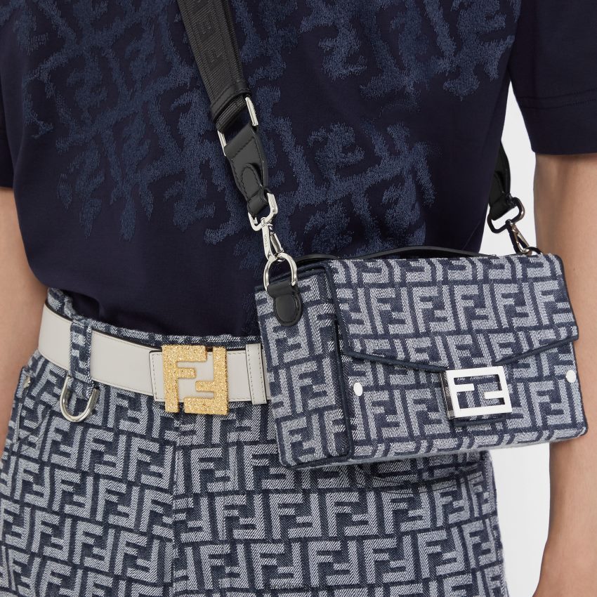 accessoires Fendi sac en cuir baguette souple bleu hommes 8X8J2J1851 Fendi Lunette De Soleil