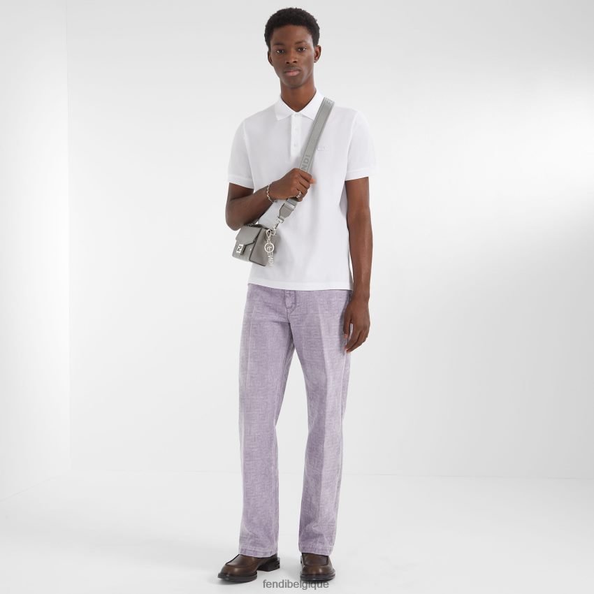 accessoires Fendi sac en cuir colombe gris hommes 8X8J2J1814 Fendi Belgique