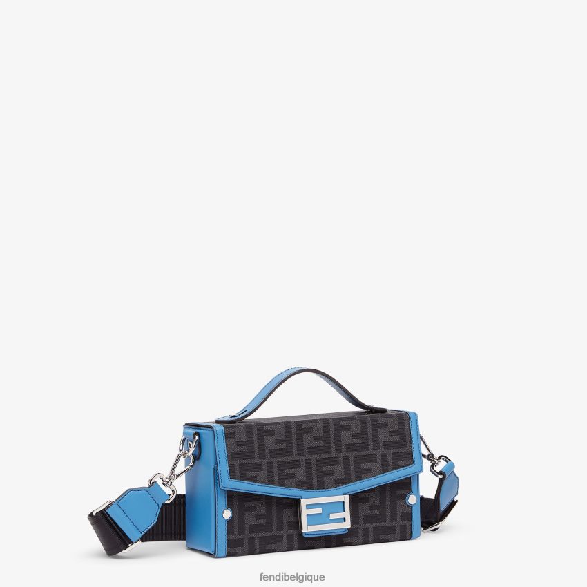 accessoires Fendi sac en cuir et tissu ff bleu hommes 8X8J2J1807 Fendi Sac