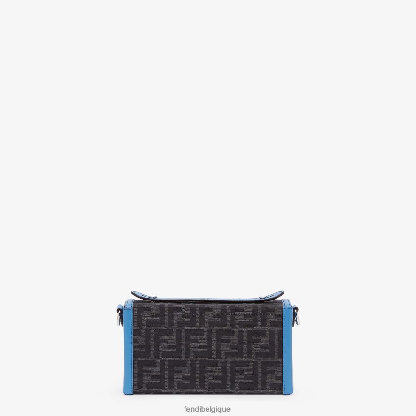 accessoires Fendi sac en cuir et tissu ff bleu hommes 8X8J2J1807 Fendi Sac