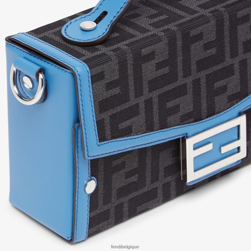 accessoires Fendi sac en cuir et tissu ff bleu hommes 8X8J2J1807 Fendi Sac