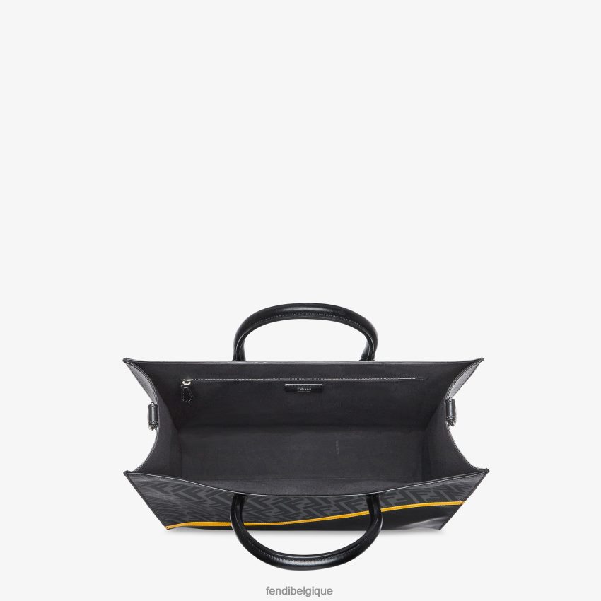 accessoires Fendi sac en cuir et tissu ff noir hommes 8X8J2J1843 Fendi Sac