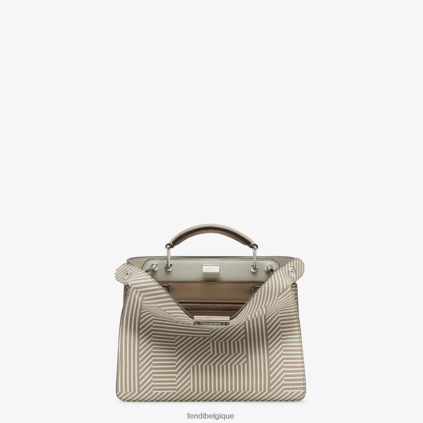 accessoires Fendi sac en cuir imprimé bicolore beige hommes 8X8J2J1820 Fendi Belgique