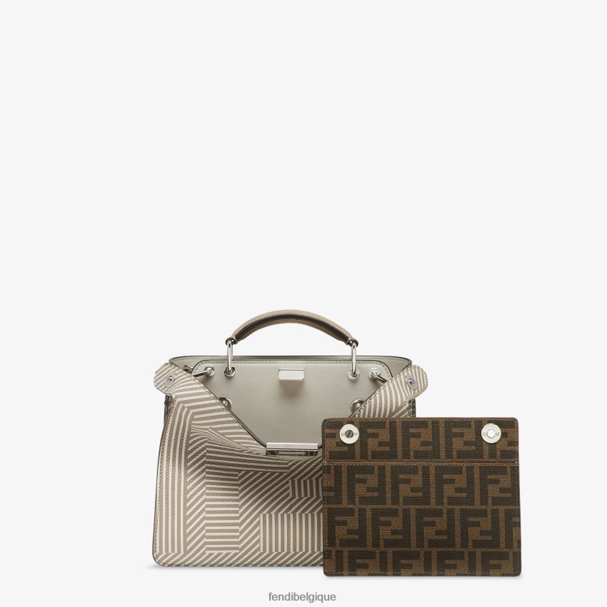accessoires Fendi sac en cuir imprimé bicolore beige hommes 8X8J2J1820 Fendi Belgique