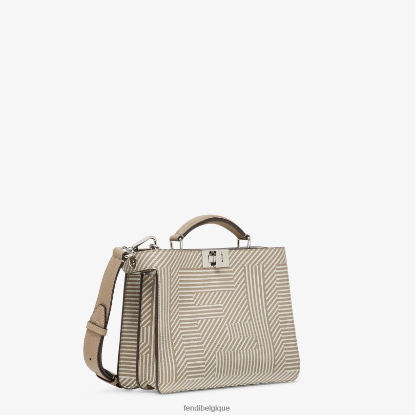 accessoires Fendi sac en cuir imprimé bicolore beige hommes 8X8J2J1820 Fendi Belgique