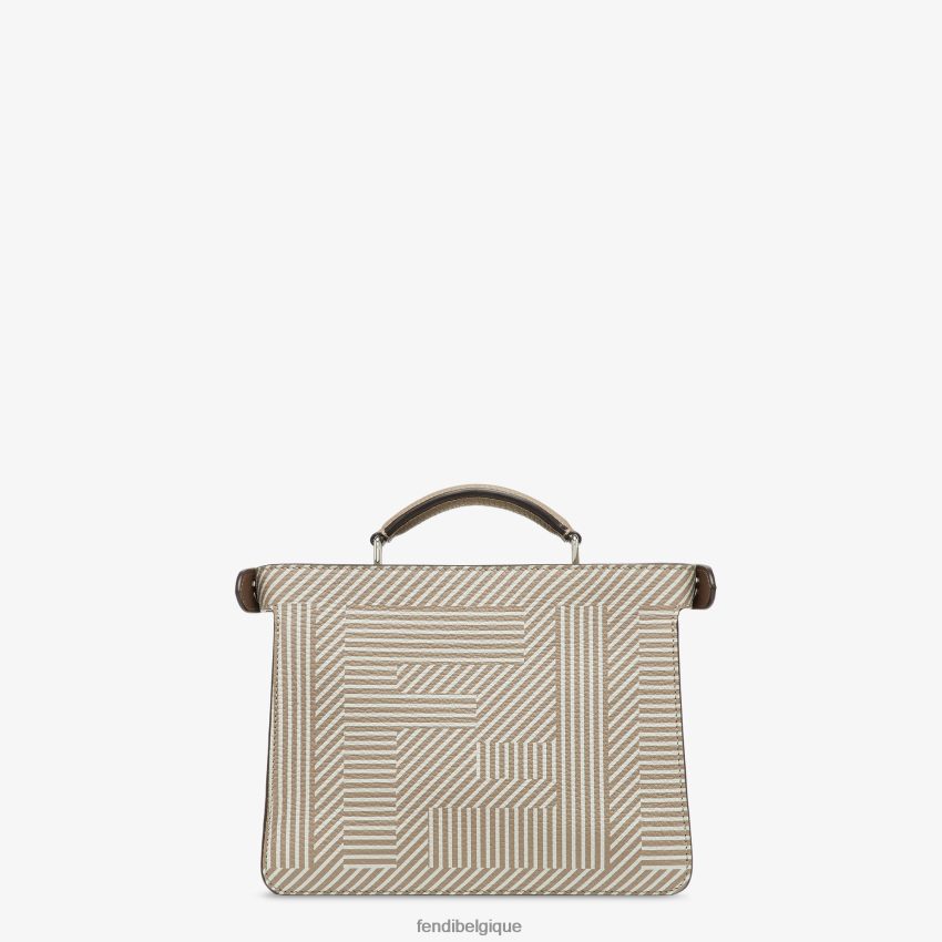 accessoires Fendi sac en cuir imprimé bicolore beige hommes 8X8J2J1820 Fendi Belgique