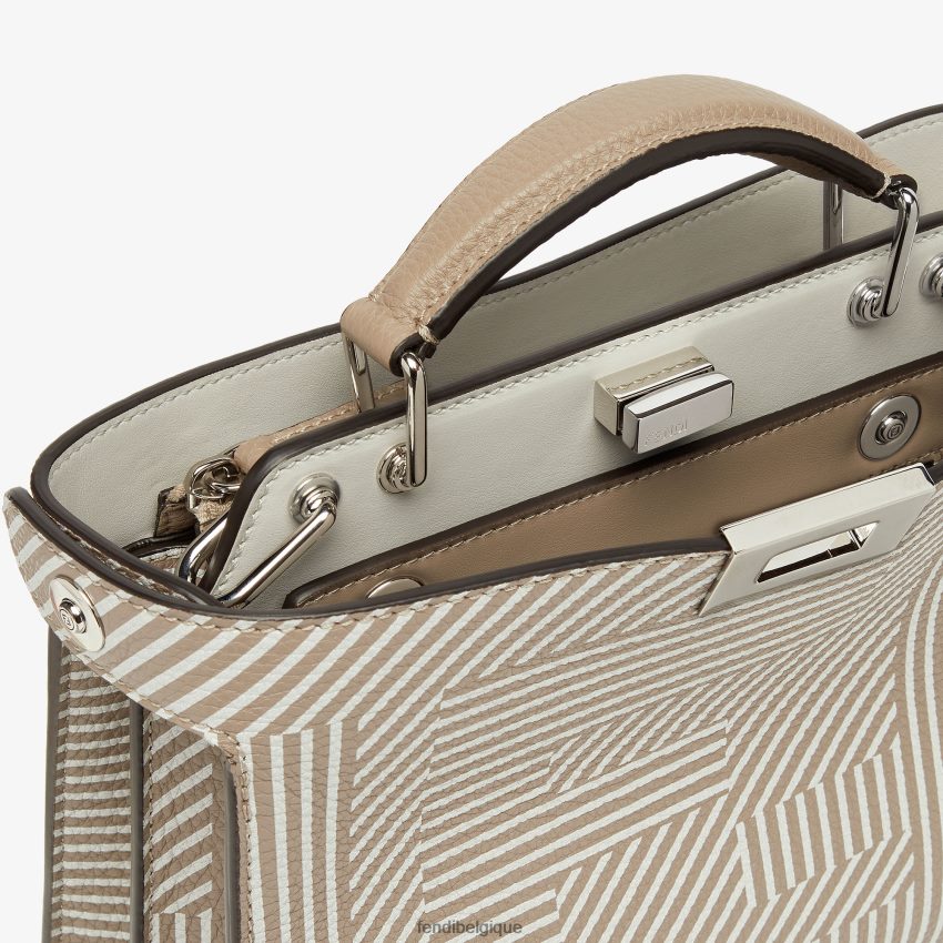 accessoires Fendi sac en cuir imprimé bicolore beige hommes 8X8J2J1820 Fendi Belgique