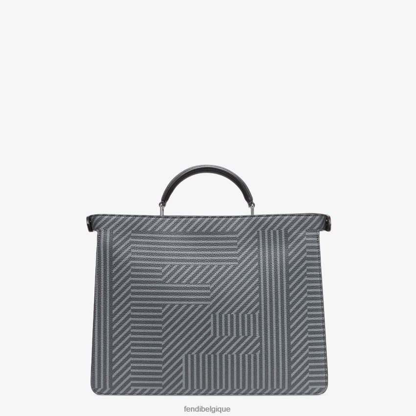 accessoires Fendi sac en cuir imprimé bicolore gris hommes 8X8J2J1819 Fendi Sac