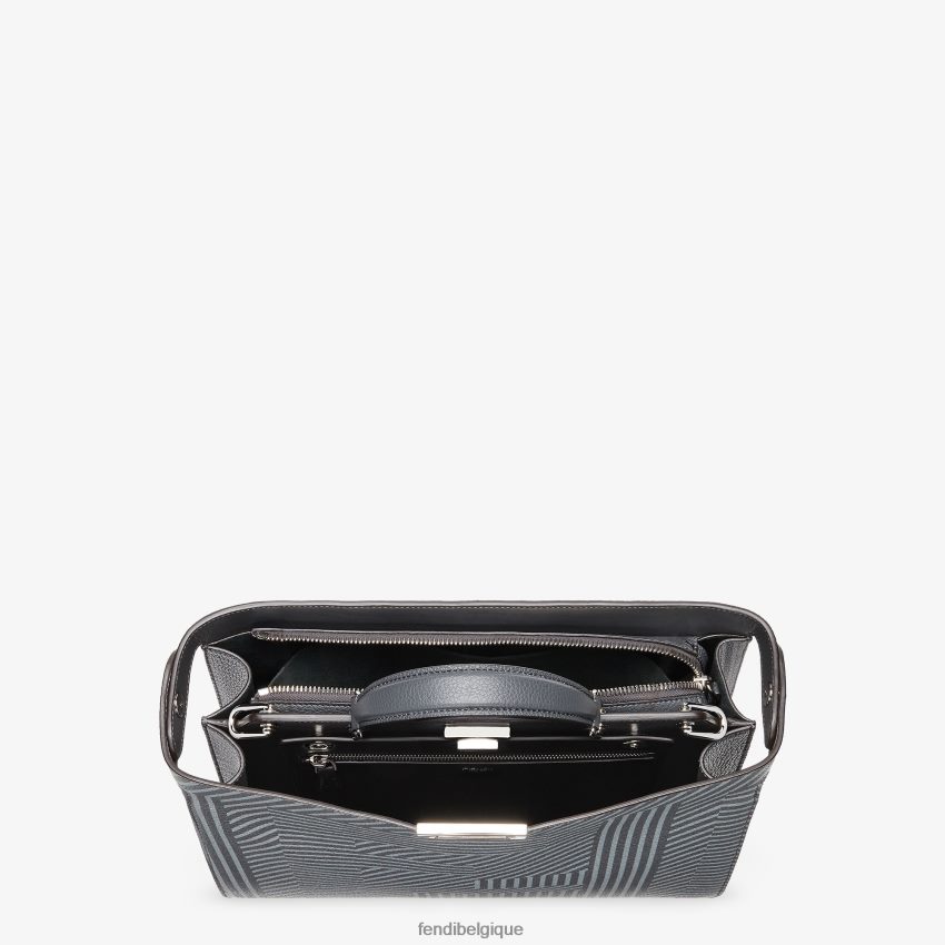 accessoires Fendi sac en cuir imprimé bicolore gris hommes 8X8J2J1819 Fendi Sac