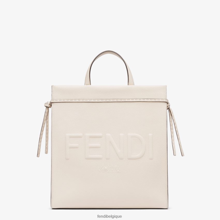 accessoires Fendi sac en cuir moyen aller au shopper beige hommes 8X8J2J1870 Fendi Sac