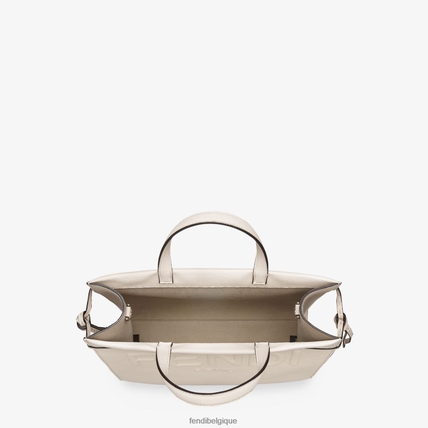 accessoires Fendi sac en cuir moyen aller au shopper beige hommes 8X8J2J1870 Fendi Sac